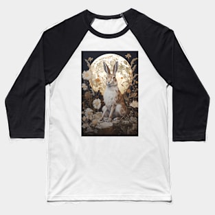 Hare, Pagan Hare, Pagan Art, Moon, Animal, Baseball T-Shirt